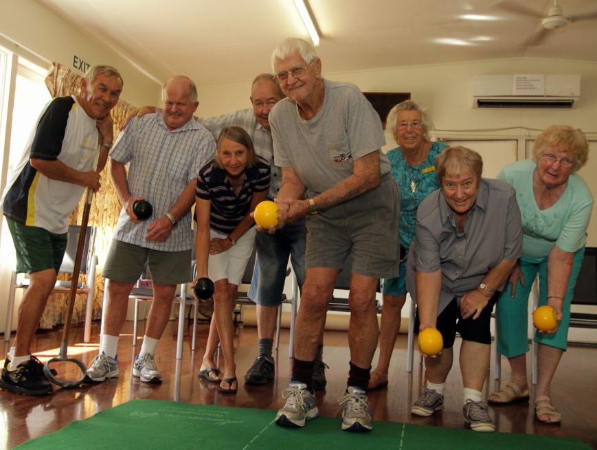 Frank Speare leads the team at indoor bowls for Sixty and Better.