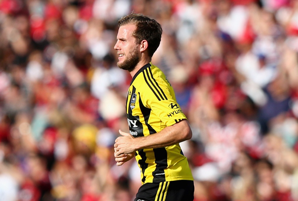 Jeremy Brockie of the Phoenix celebrates after scoring his team's first goal during the round 24 A-League match between the Western Sydney Wanderers and the Wellington Phoenix at Parramatta Stadium on March 10, 2013 in Sydney, Australia. Jeremy Brockie of the Phoenix celebrates after scoring his team's first goal during the round 24 A-League match between the Western Sydney Wanderers and the Wellington Phoenix at Parramatta Stadium on March 10, 2013 in Sydney, Australia.