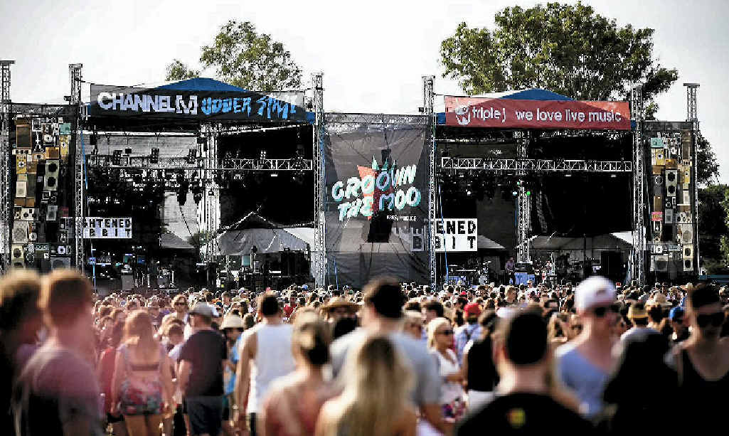 The stage before Frightened Rabbit performed at Groovin’ The Moo in Townsville on May 5. The stage before Frightened Rabbit performed at Groovin’ The Moo in Townsville on May 5.