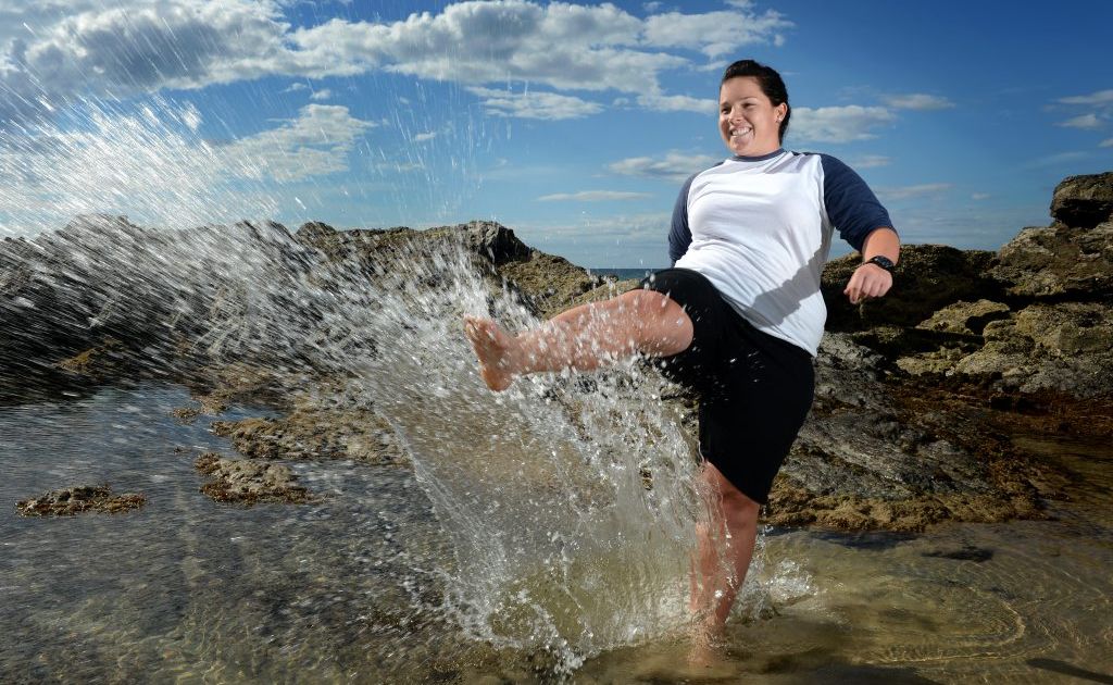 Able seaman Joanne Russell at Snapper Rock for a break from the navy. Able seaman Joanne Russell at Snapper Rock for a break from the navy.