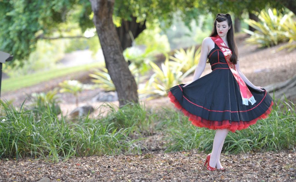 Louise Geoghegan won the recent Garter Belts and Gasoline Pin-Up Pageant at Tamborine. Louise Geoghegan won the recent Garter Belts and Gasoline Pin-Up Pageant at Tamborine.