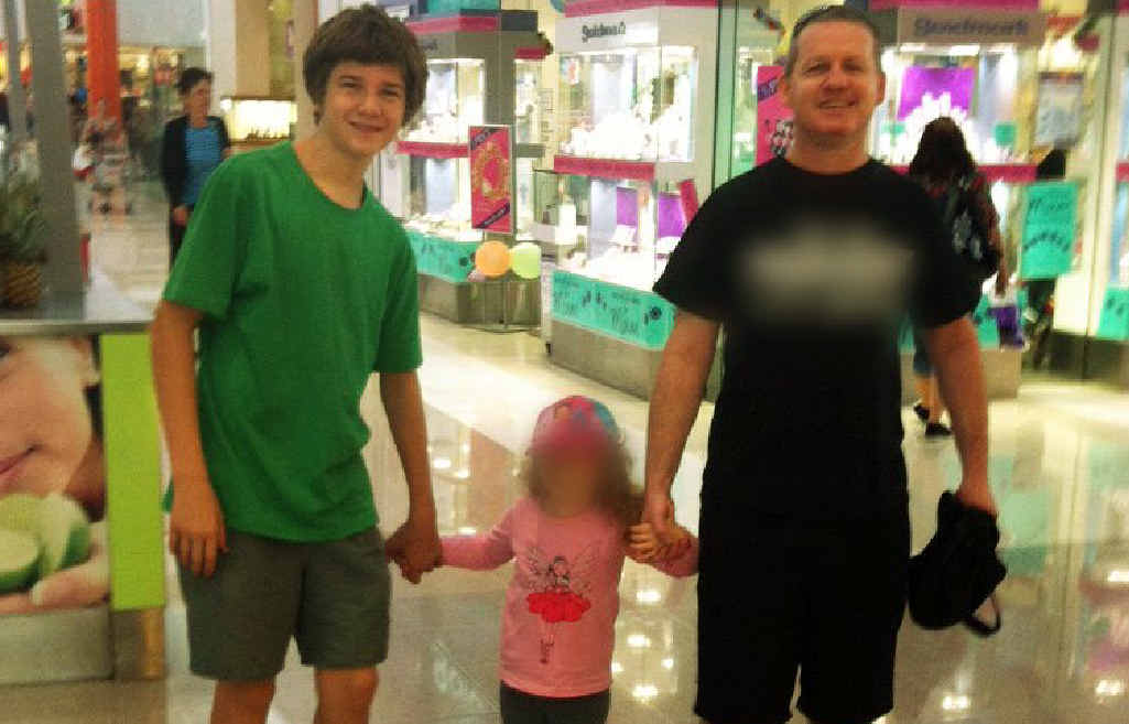 SHOPPING TRIP: Michael Boggan with his sister and stepfather Michael Clifton on a Mother’s Day shopping trip hours before the bomb blast. SHOPPING TRIP: Michael Boggan with his sister and stepfather Michael Clifton on a Mother’s Day shopping trip hours before the bomb blast.