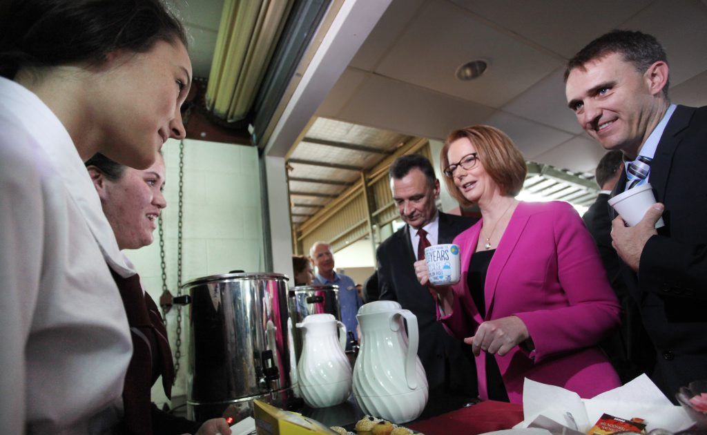 Students at Marsden State High School serving up morning tea for Prime Minister Julia Gillard. Students at Marsden State High School serving up morning tea for Prime Minister Julia Gillard.
