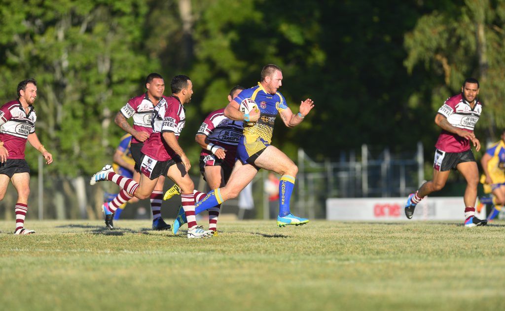 Gladstone's Brent Crisp in a game against Bundaberg at the 47th Battalion rugby league carnival. Gladstone's Brent Crisp in a game against Bundaberg at the 47th Battalion rugby league carnival.