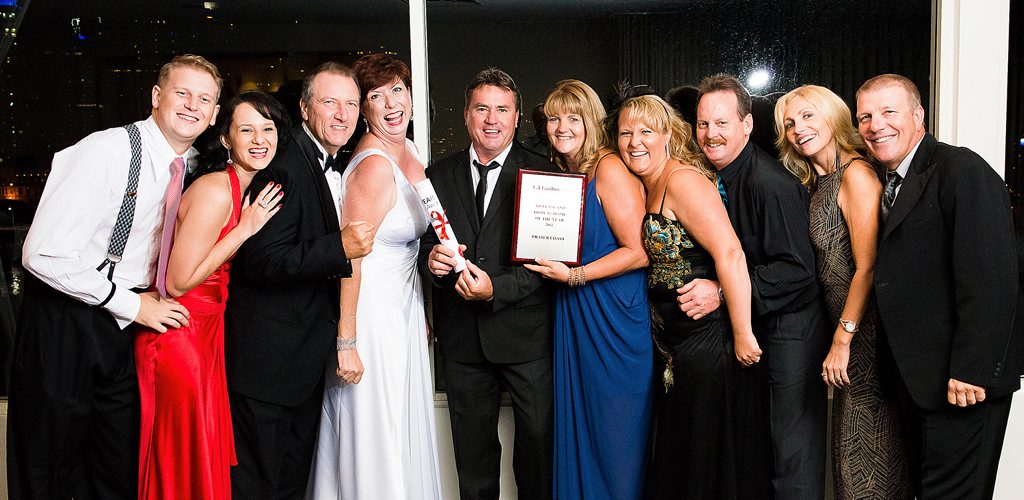 The GJ Gardener team from Hervey Bay and their partners after winning the company's statewide Display Home of the Year award. The GJ Gardener team from Hervey Bay and their partners after winning the company's statewide Display Home of the Year award.