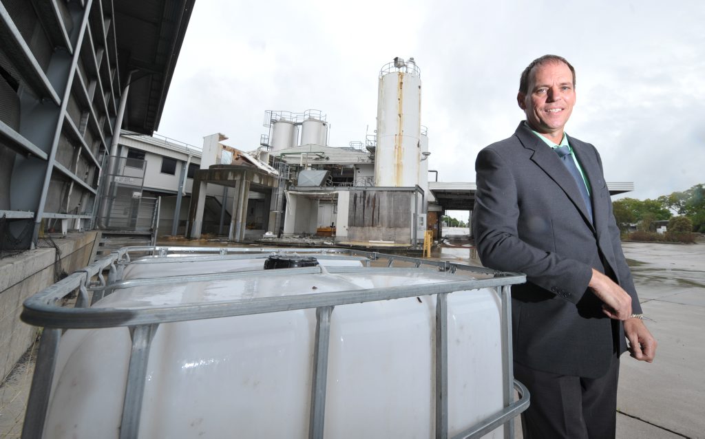 Real Estate Agent Damian McMahon at the former Jacaranda Milk Factory in Booval which is for sale. Real Estate Agent Damian McMahon at the former Jacaranda Milk Factory in Booval which is for sale.