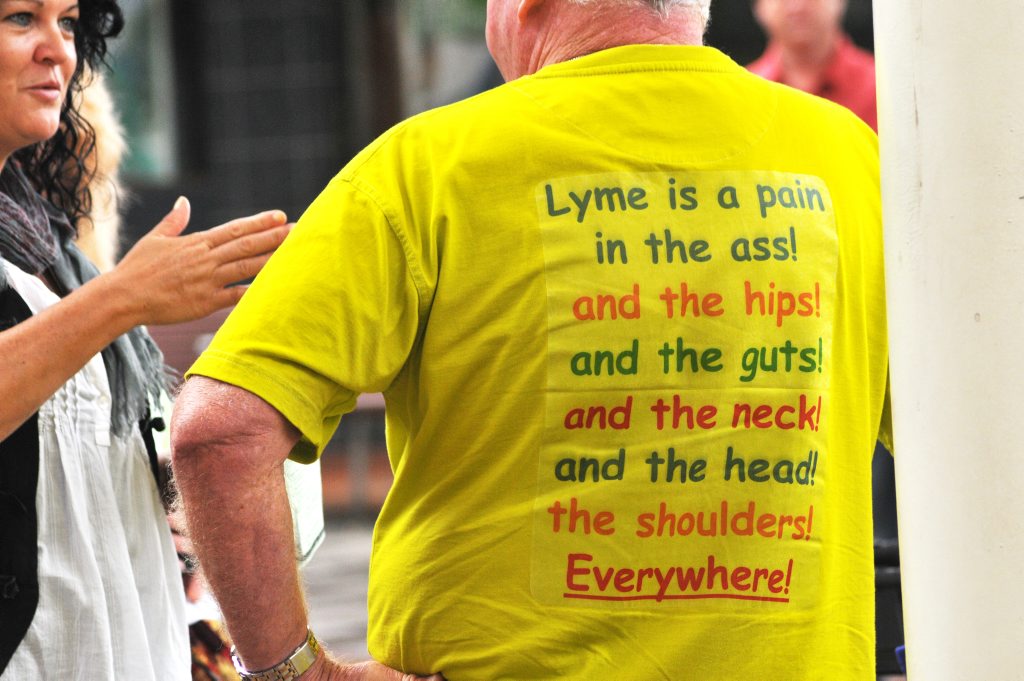 The shirt says it all at the Lyme Disease rally on the Coffs Coast. The shirt says it all at the Lyme Disease rally on the Coffs Coast.