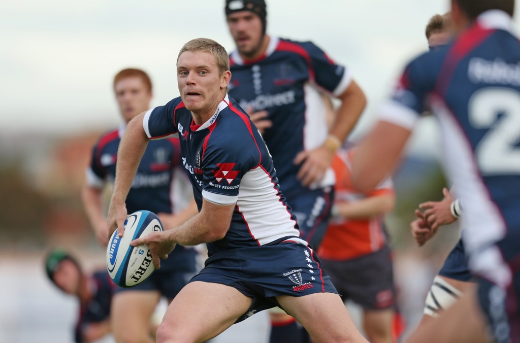 Bryce Hegarty of the Rebels runs with the ball during the Super Rugby trial match between the Waratahs and the Rebels at North Hobart Stadium on February 2, 2013 in Hobart, Australia. Bryce Hegarty of the Rebels runs with the ball during the Super Rugby trial match between the Waratahs and the Rebels at North Hobart Stadium on February 2, 2013 in Hobart, Australia.