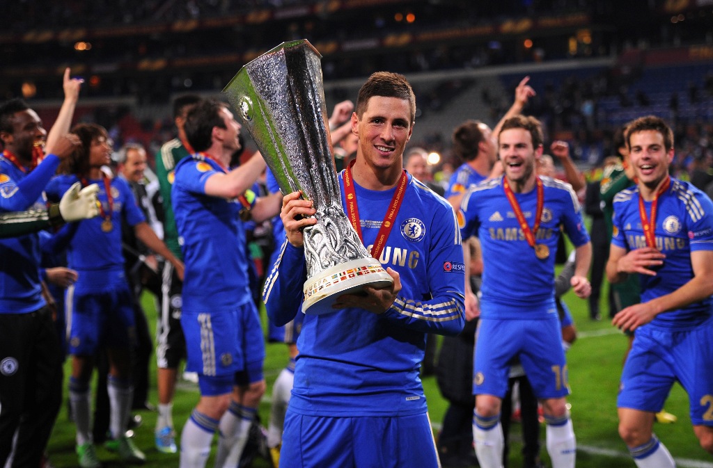 Fernando Torres of Chelsea poses with the trophy during the UEFA Europa League Final between SL Benfica and Chelsea FC at Amsterdam Arena on May 15, 2013 in Amsterdam, Netherlands. Fernando Torres of Chelsea poses with the trophy during the UEFA Europa League Final between SL Benfica and Chelsea FC at Amsterdam Arena on May 15, 2013 in Amsterdam, Netherlands.