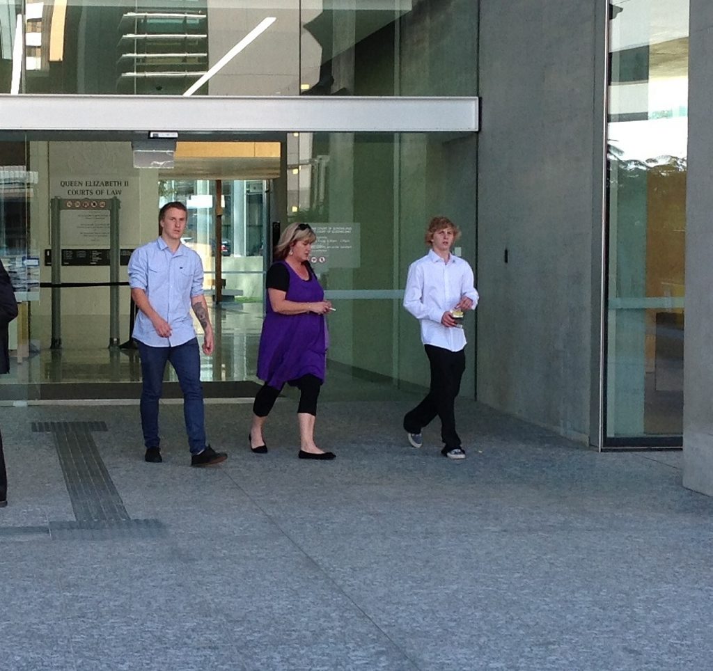 Alstonville's Jarrod Wyllie (left) and Jake Hiscock (right) leaving Brisbane Supreme Court. They had testified in a trial where their mate Sam Collins stands accused of manslaughter of his sister's boyfriend. Alstonville's Jarrod Wyllie (left) and Jake Hiscock (right) leaving Brisbane Supreme Court. They had testified in a trial where their mate Sam Collins stands accused of manslaughter of his sister's boyfriend.