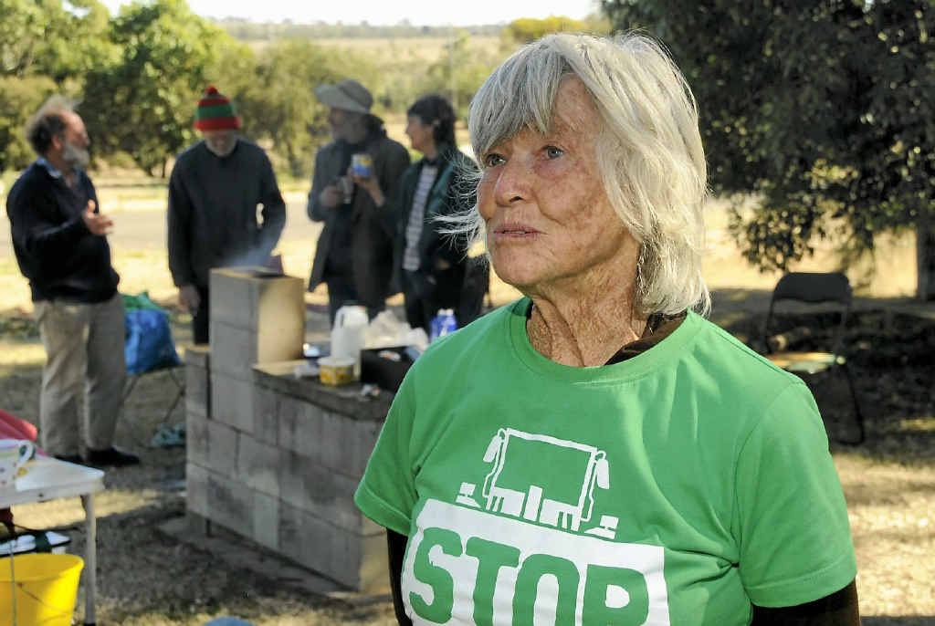 Brisbane resident June Norman with other protesters at Acland coal seam gas fields. Now she’ll walk from Cairns to Gladstone to show her opposition to development on the Great Barrier Reef. Brisbane resident June Norman with other protesters at Acland coal seam gas fields. Now she’ll walk from Cairns to Gladstone to show her opposition to development on the Great Barrier Reef.