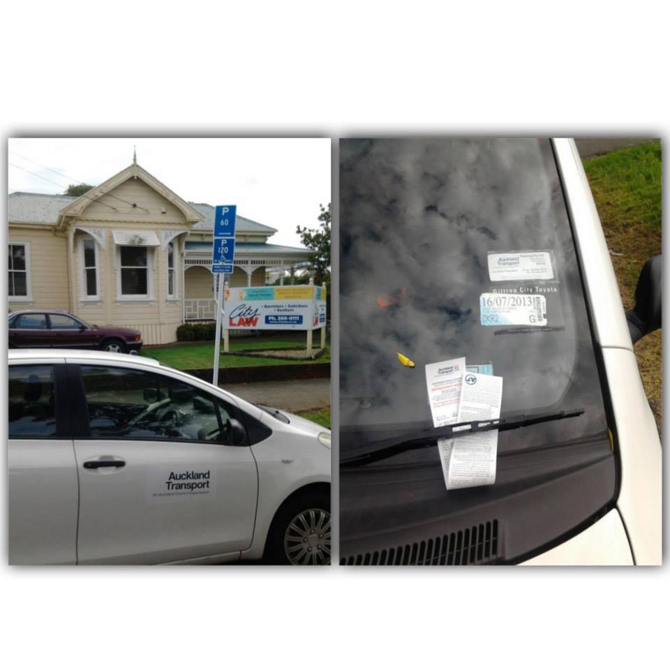 The driver of an Auckland Transport car parked in a disability carpark in Mt Eden will be hit with a $150 fine. The driver of an Auckland Transport car parked in a disability carpark in Mt Eden will be hit with a $150 fine.