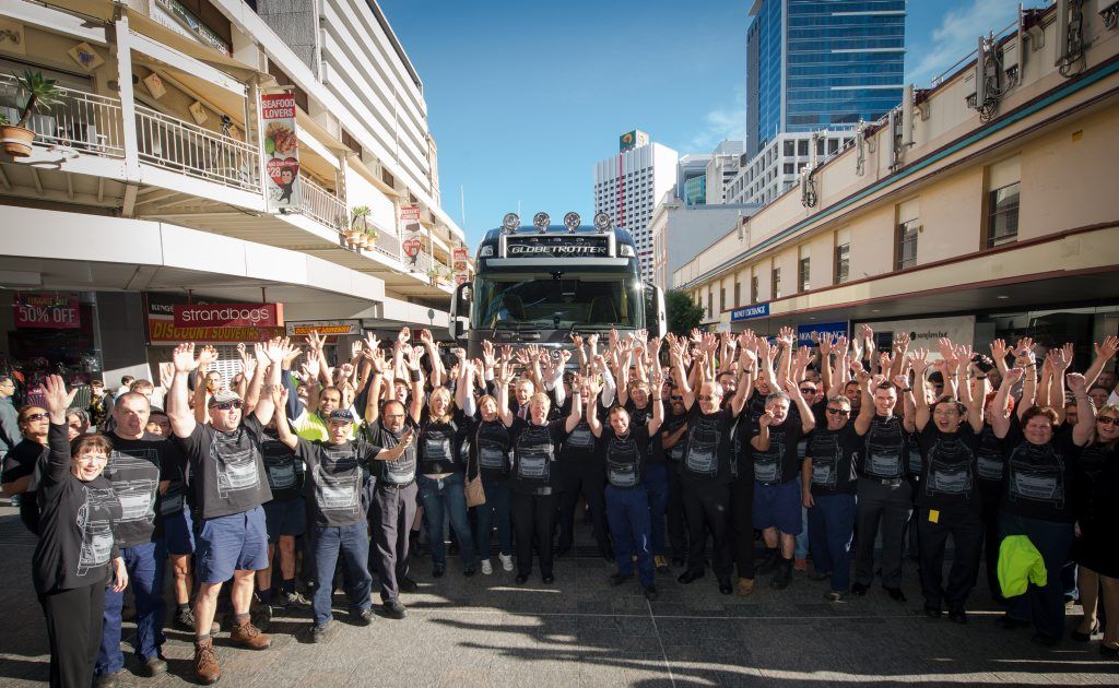 They couldn't be happier, staf that helped make the Volvo FH at Volvo's Wacol factory were overjoyed at the truck's unveiling. They couldn't be happier, staf that helped make the Volvo FH at Volvo's Wacol factory were overjoyed at the truck's unveiling.