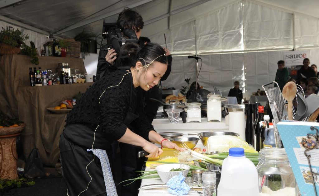 Celebrity chef Poh Ling Yeow conducts a cooking demonstration at Hampton High Country Food and Arts Festival. Celebrity chef Poh Ling Yeow conducts a cooking demonstration at Hampton High Country Food and Arts Festival.