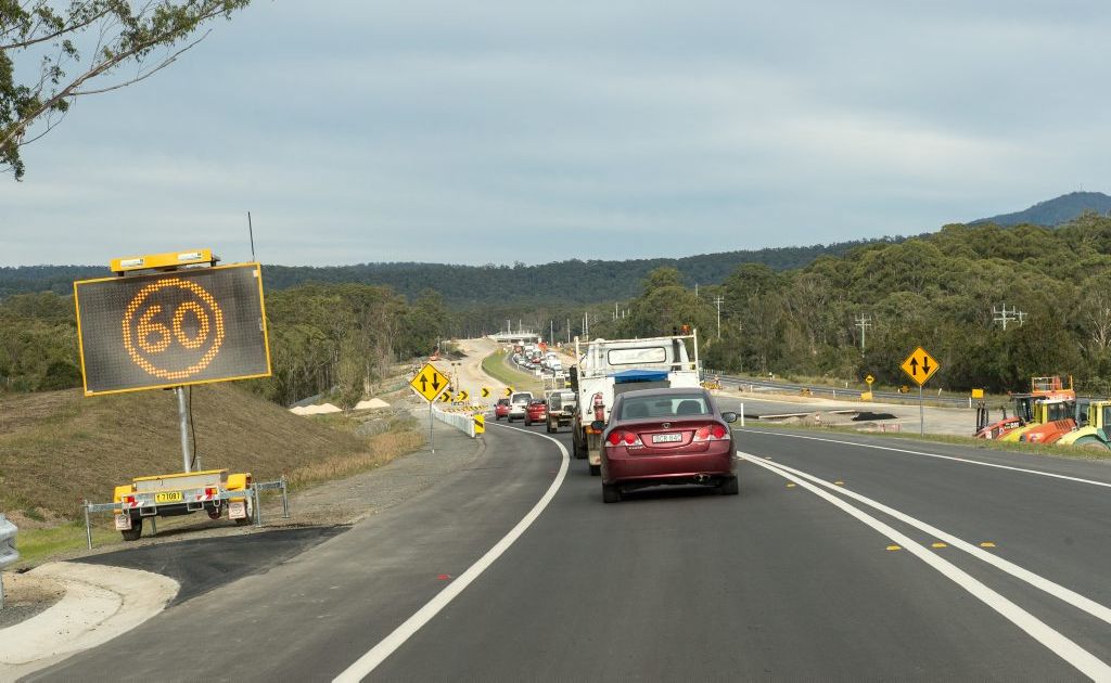 Sapphire to Woolgoolga Pacific Hwy upgrade saw traffic shift due to a major diversion from Graham Dr South to North Sapphire to allow work on the western side. Photo: Trevor Veale / The Coffs Coast Advocate Sapphire to Woolgoolga Pacific Hwy upgrade saw traffic shift due to a major diversion from Graham Dr South to North Sapphire to allow work on the western side. Photo: Trevor Veale / The Coffs Coast Advocate