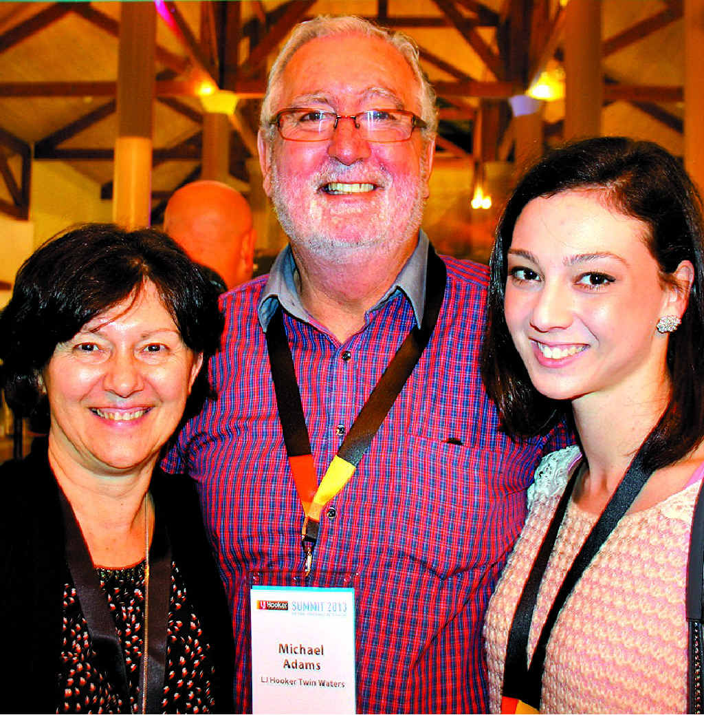 ALL IN THE FAMILY: Erika Adams, left, Michael Adams and Caroline Atkinson, of LJ Hooker Twin Waters, at the national summit at Novotel Twin Waters Resort. ALL IN THE FAMILY: Erika Adams, left, Michael Adams and Caroline Atkinson, of LJ Hooker Twin Waters, at the national summit at Novotel Twin Waters Resort.