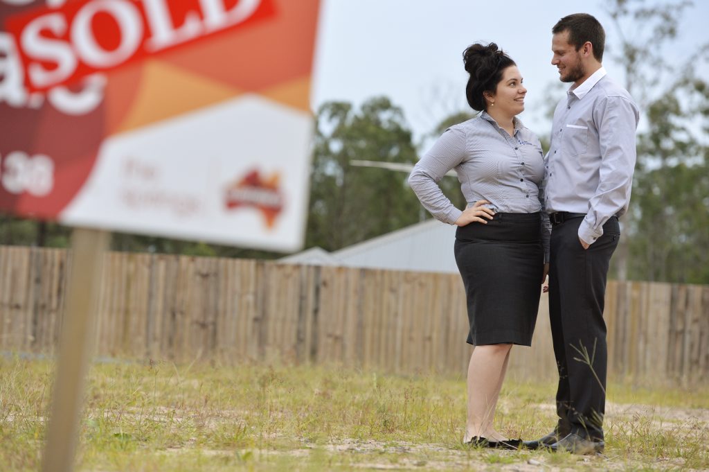 IDEAL LOCATION: Megan and Mitchell Penningh are building a new home in Augustine Heights. IDEAL LOCATION: Megan and Mitchell Penningh are building a new home in Augustine Heights.