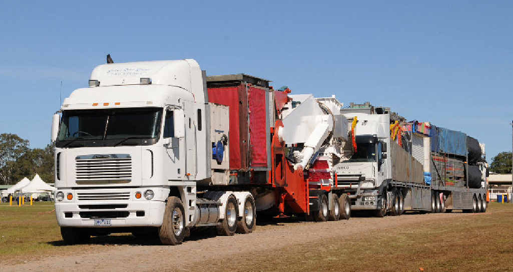 The last show ride to be packed up at the Gympie Showgrounds yesterday. The last show ride to be packed up at the Gympie Showgrounds yesterday.