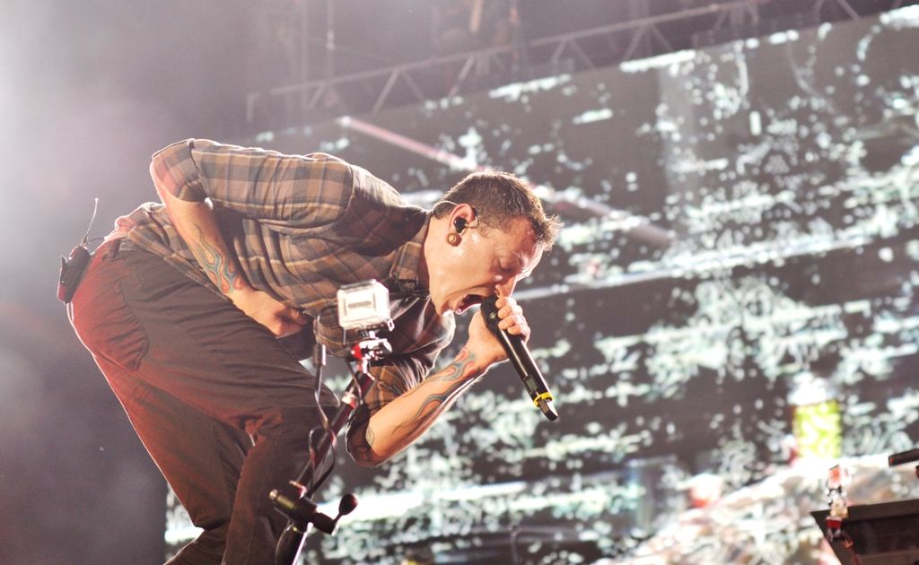 Linkin Park vocalist Chester Bennington during Soundwave 2013 in Brisbane. Linkin Park vocalist Chester Bennington during Soundwave 2013 in Brisbane.