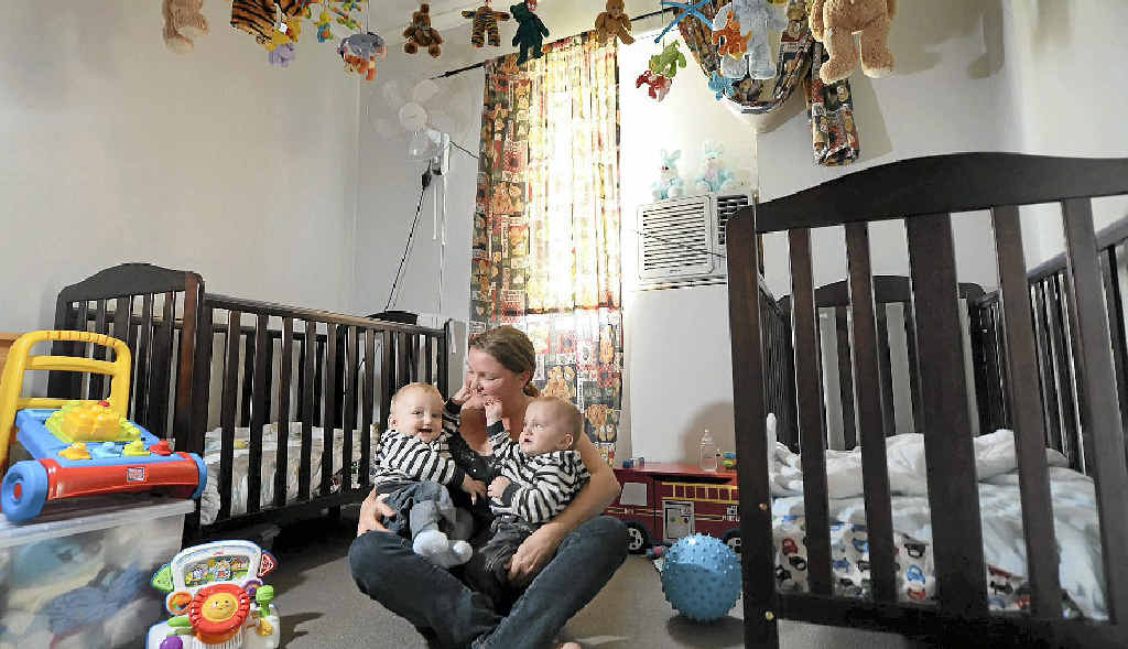 Angela Kummerfeld and her 11-month-old twins, Sami (left) and Harry, born nine weeks premature. Angela Kummerfeld and her 11-month-old twins, Sami (left) and Harry, born nine weeks premature.