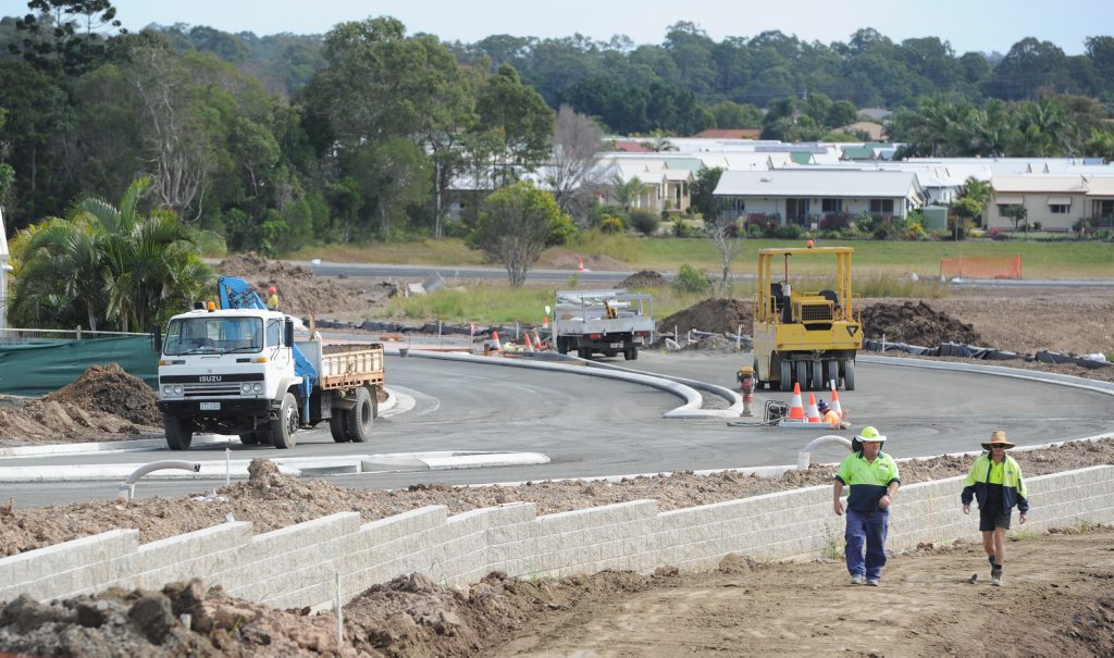 Work is continuing on the connection road from Main St to the back of Stockland Shopping Centre in Hervey Bay.