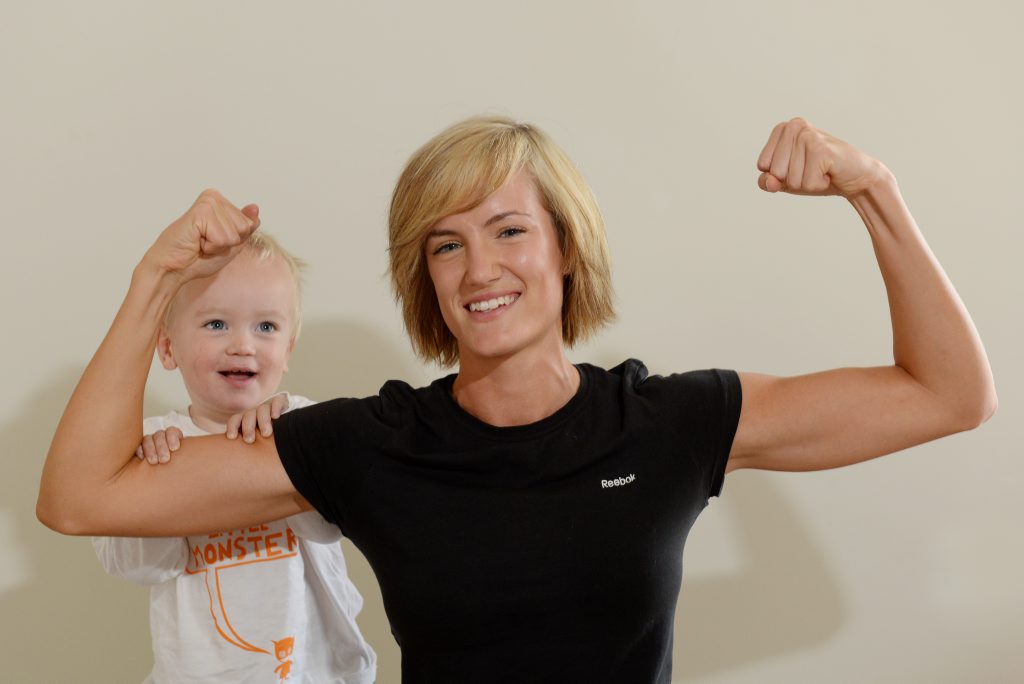 Ngaio Miller working out with son Kael Bradney, 20 months. Ngaio Miller working out with son Kael Bradney, 20 months.
