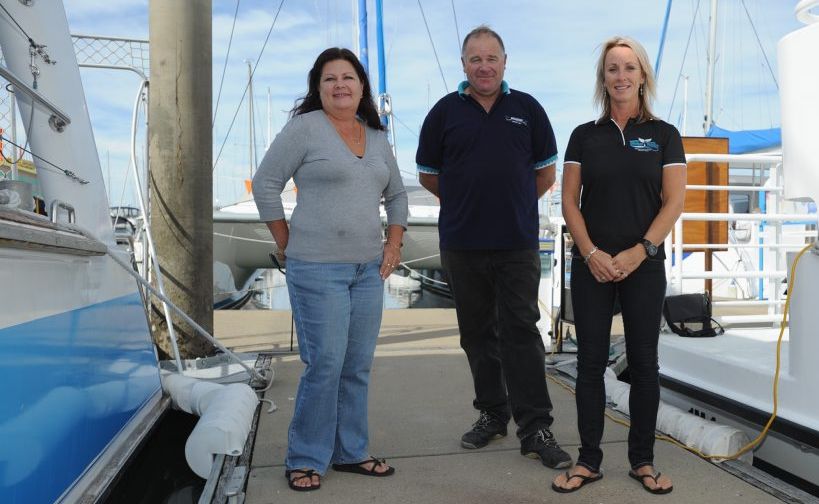Hervey Bay whale watching identities Jill Perry, Jason Brigden and Vicki Neville. Hervey Bay whale watching identities Jill Perry, Jason Brigden and Vicki Neville.
