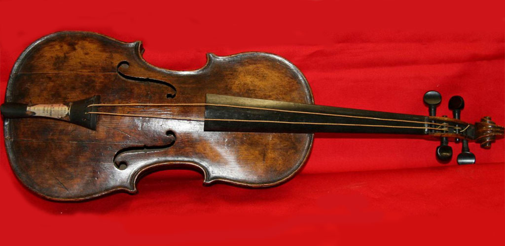 The violin which was played by Wallace Hartley on the sinking ship in 1912. The violin which was played by Wallace Hartley on the sinking ship in 1912.