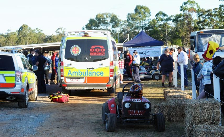 The nine-year-old struck by an out-of-control racing lawnmower at the Fraser Coast Show is out of hospital and reportedly in good spirits. The nine-year-old struck by an out-of-control racing lawnmower at the Fraser Coast Show is out of hospital and reportedly in good spirits.