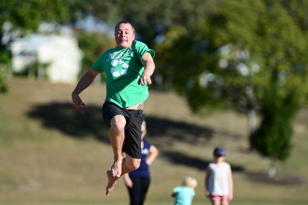 Ipswich Sports House and Little Athletics QLD hosted a jump-4-Indie fundraising event at Limestone Park. Former member of Little Athletics Ipswich Andrew McLean. Photo: David Nielsen / The Queensland Times Ipswich Sports House and Little Athletics QLD hosted a jump-4-Indie fundraising event at Limestone Park. Former member of Little Athletics Ipswich Andrew McLean. Photo: David Nielsen / The Queensland Times