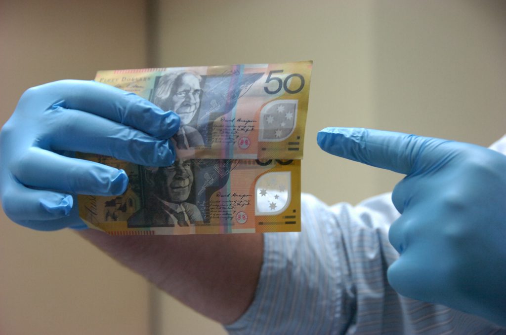 Gladstone Police seized almost $3000 worth of counterfeit money after conducting a RBT in Gladstone at the weekend. The fake cash has a papery feel, and the hologram isn't see-through. Gladstone Police seized almost $3000 worth of counterfeit money after conducting a RBT in Gladstone at the weekend. The fake cash has a papery feel, and the hologram isn't see-through.