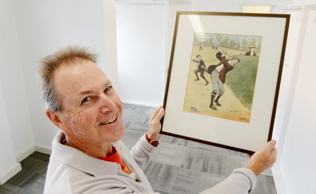 Peter Leroy with the expensive and rare painting by Arthur Burdett Frost Peter Leroy with the expensive and rare painting by Arthur Burdett Frost