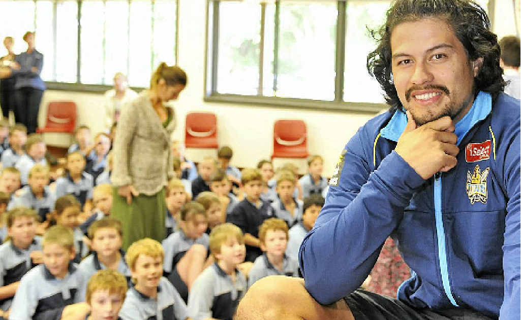 Kevin Gordon, Titans NRL Player visiting St Joseph’s Primary School, in Alstonville Kevin Gordon, Titans NRL Player visiting St Joseph’s Primary School, in Alstonville