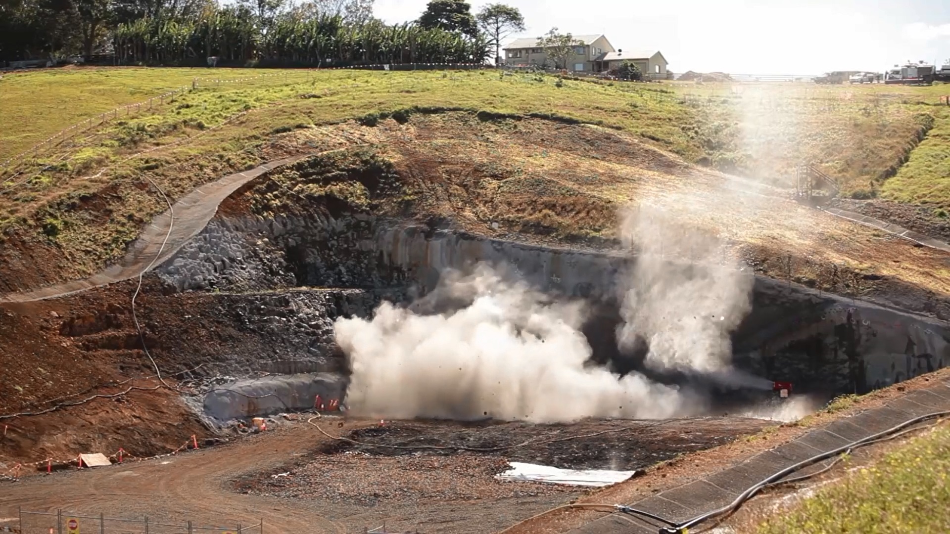 Blasting at the St Helena tunnel. Blasting at the St Helena tunnel.