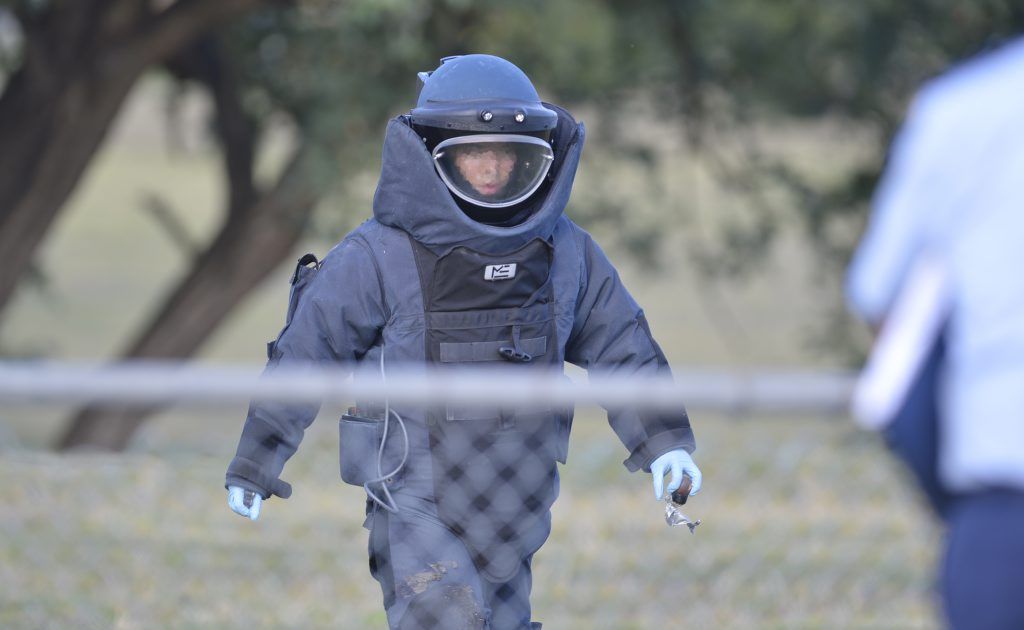 The bomb squad was called to the site of the old Bremer State High School on Grange Rd where a suspicious device was found and inspected. The bomb squad was called to the site of the old Bremer State High School on Grange Rd where a suspicious device was found and inspected.