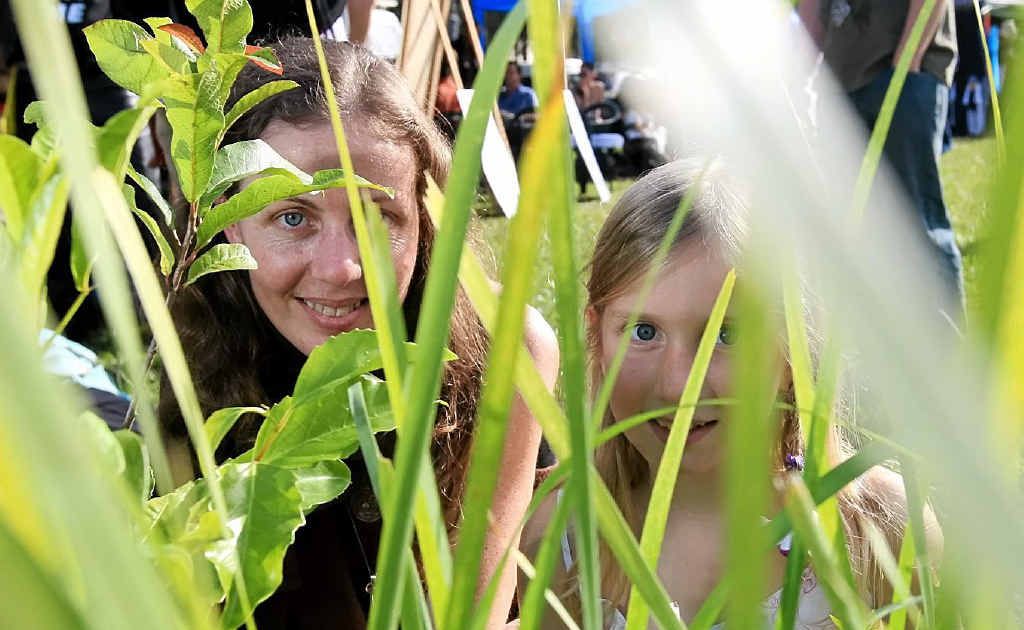 CLOSE UP: Nikki Quinn and her daughter Kyra, 9, take a close look at plants, ahead of World Environment Day. CLOSE UP: Nikki Quinn and her daughter Kyra, 9, take a close look at plants, ahead of World Environment Day.