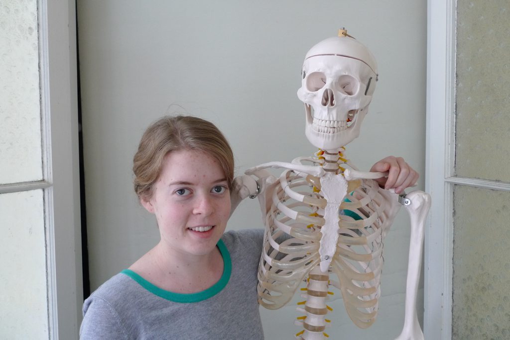 MYSTERY SOLVED: CQUniversity physiotherapy student Claire Olds and her skeleton Stanley have been identified as pair causing Bundaberg drivers to look twice when Stanley takes a seat in the passenger's seat. Photo Contributed MYSTERY SOLVED: CQUniversity physiotherapy student Claire Olds and her skeleton Stanley have been identified as pair causing Bundaberg drivers to look twice when Stanley takes a seat in the passenger's seat. Photo Contributed