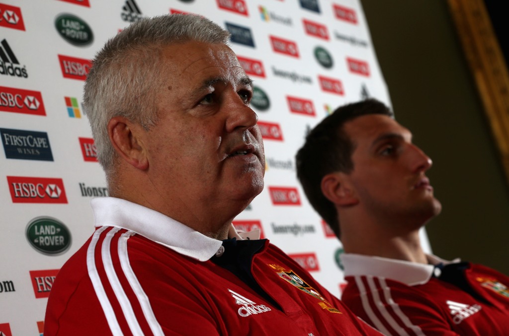 British and Irish Lions head coach Warren Gatland (L) and captain Sam Warburton. British and Irish Lions head coach Warren Gatland (L) and captain Sam Warburton.