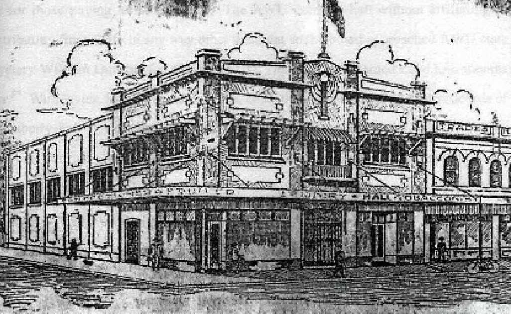 A drawing of the building in 1920 when it was Rockhampton's Trade Hall. Drawing courtesy of CQUniversity Central Queensland collection. A drawing of the building in 1920 when it was Rockhampton's Trade Hall. Drawing courtesy of CQUniversity Central Queensland collection.