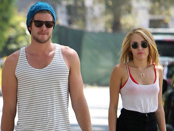 Liam Hemsworth and Miley Cyrus. Liam Hemsworth and Miley Cyrus.