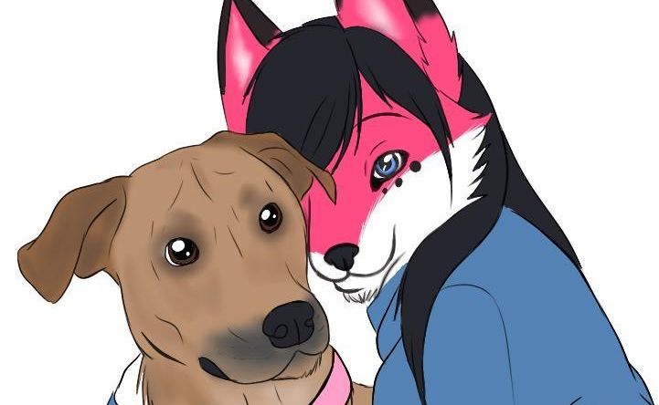 Becca Fox's fursona (right). Becca Fox's fursona (right).