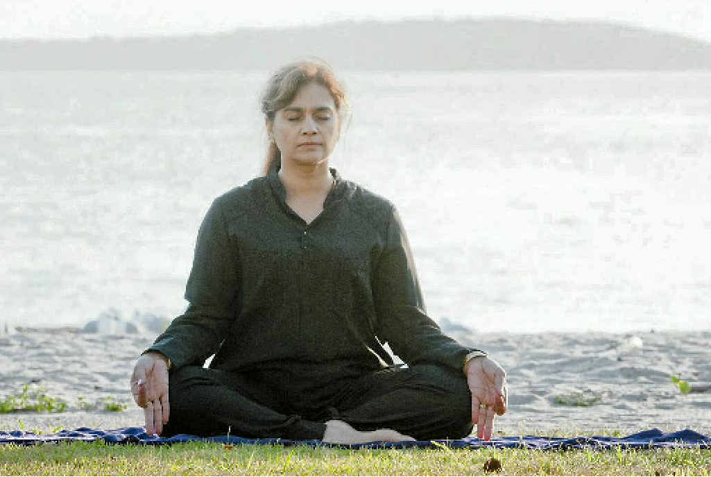 RELAX: Our yoga guru Pushpa Bakshi. RELAX: Our yoga guru Pushpa Bakshi.