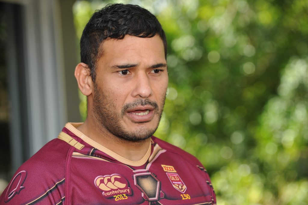 Justin Hodges speaks with the press at the Palmer Coolum Resort ahead of an Origin training session. Justin Hodges speaks with the press at the Palmer Coolum Resort ahead of an Origin training session.