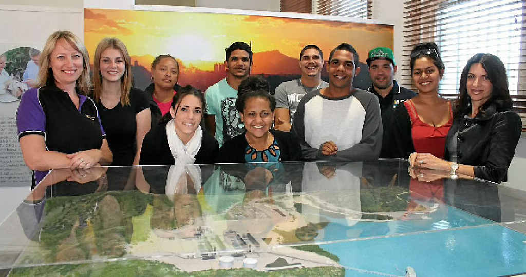 The group celebrates the start of Santos GLNG’s Keys to Careers program. The group celebrates the start of Santos GLNG’s Keys to Careers program.