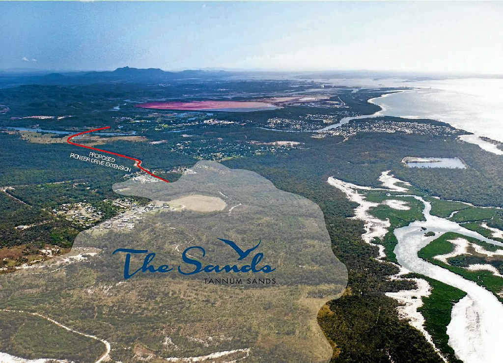 An aerial view of where developer Lyons Capital plans to build a 2000-lot housing estate, The Sands in Tannum Sands. An aerial view of where developer Lyons Capital plans to build a 2000-lot housing estate, The Sands in Tannum Sands.