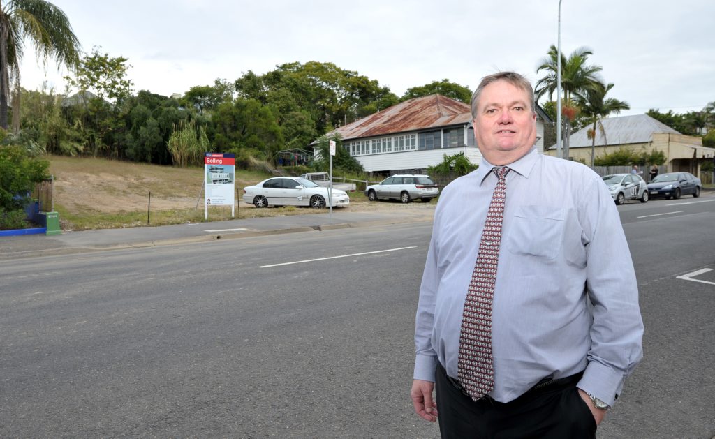 Graham Birchall has designed a building to be built at his property at 202 Brisbane Street in the Ipswich CBD. Photo: Rob Williams / The Queensland Times Graham Birchall has designed a building to be built at his property at 202 Brisbane Street in the Ipswich CBD. Photo: Rob Williams / The Queensland Times