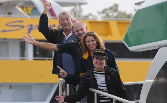 Race organiser George Duck, Peter Lynch of Blue Dolphin, Bobbie Hayter from Spirit of Hervey Bay and Jill Perry of Quick Cat II are looking forward to the Cruise for Charity. Race organiser George Duck, Peter Lynch of Blue Dolphin, Bobbie Hayter from Spirit of Hervey Bay and Jill Perry of Quick Cat II are looking forward to the Cruise for Charity.