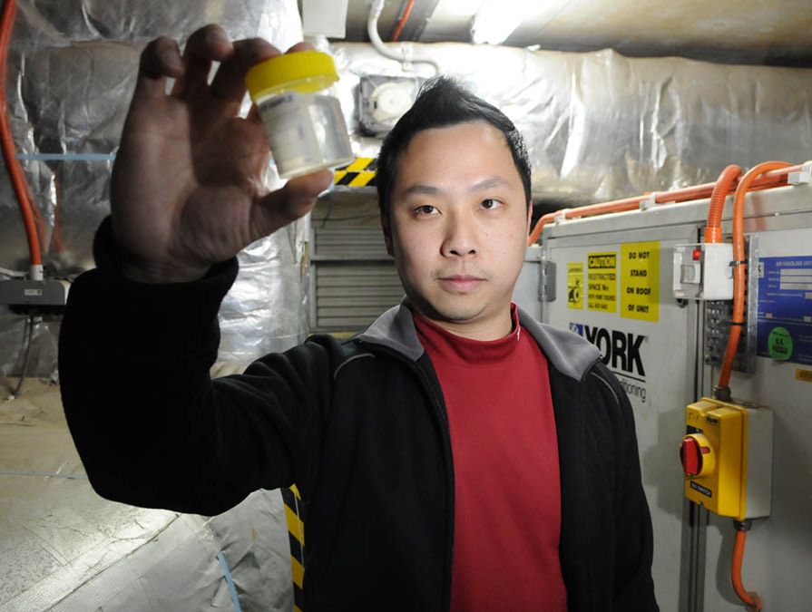 Toowoomba Hospital engineering manager Kevin Tan checking for legionella bacteria. Toowoomba Hospital engineering manager Kevin Tan checking for legionella bacteria.