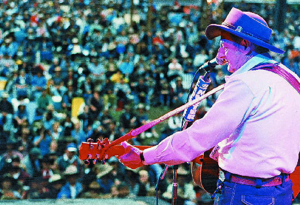 Artists at last month's Gympie Muster also paid tribute to Slim, pictured performing at the festival. Artists at last month's Gympie Muster also paid tribute to Slim, pictured performing at the festival.