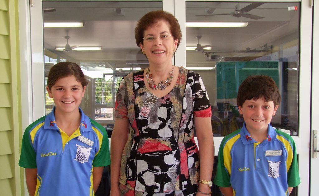 LEADING EDUCATION: Rockhampton Diocese Director of Catholic Education Leesa Jeffcoat flanked by St Therese's School Captains Luka Hill and Alexander Watson outside some of the new school buildings Photo George Smith/ Central & North Burnett Times LEADING EDUCATION: Rockhampton Diocese Director of Catholic Education Leesa Jeffcoat flanked by St Therese's School Captains Luka Hill and Alexander Watson outside some of the new school buildings Photo George Smith/ Central & North Burnett Times